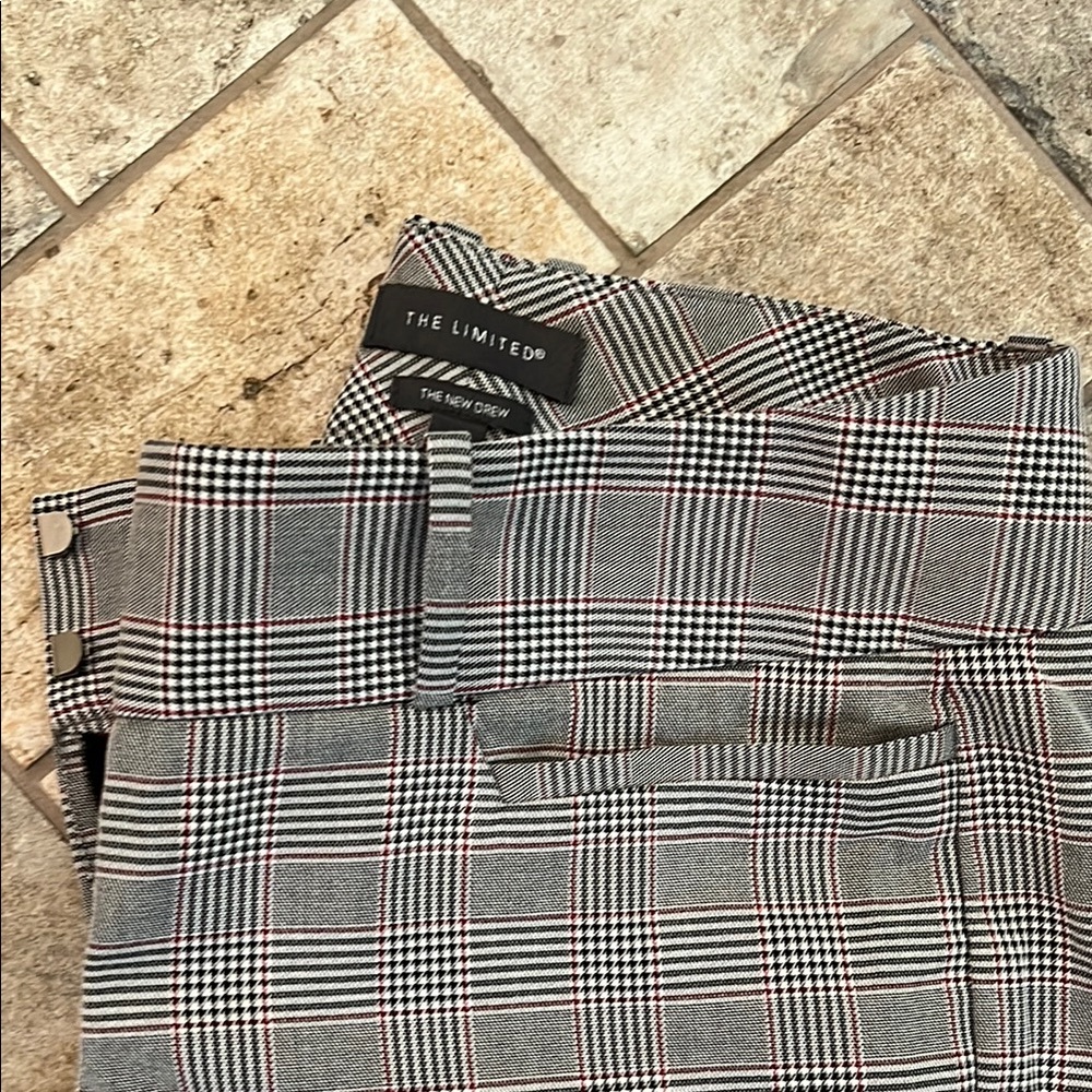 The Limited Gray Glen Check New Drew Pants size 0 like new!